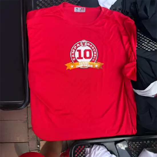 Tampa Baseball | 10 National Championships | Red T-Shirt